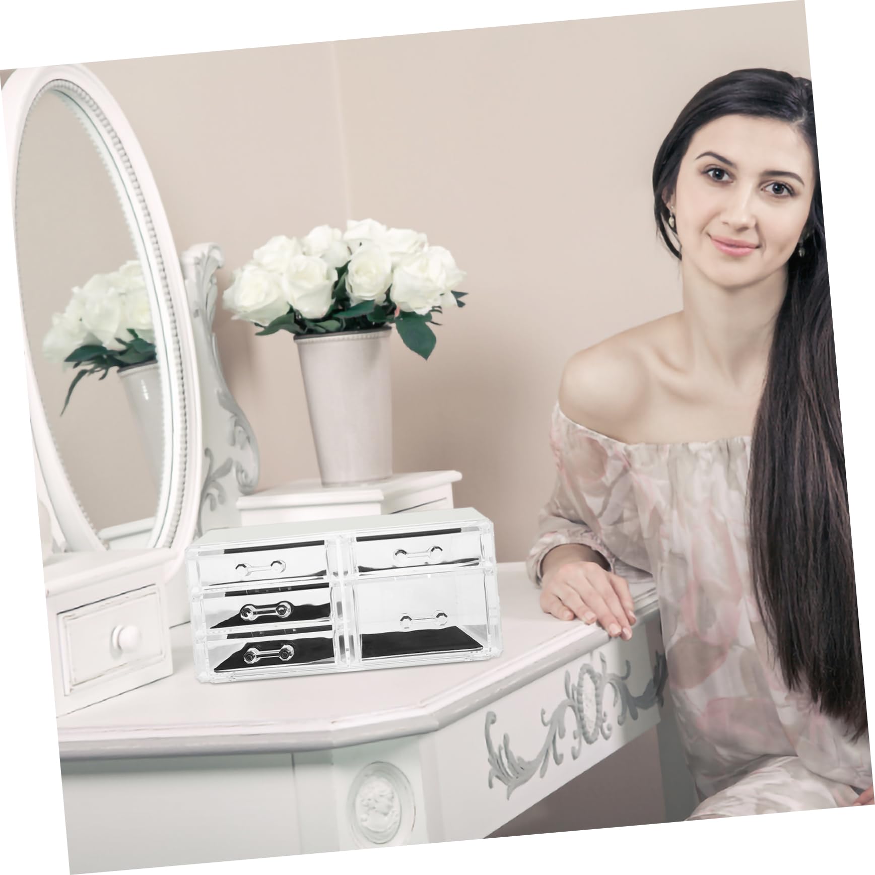 Cabilock Caja de cosméticos Transparente organización del baño Organizador de Maquillaje Almacenamiento de Maquillaje envase cosmético Sombra Caja de Maquillaje Necesidad