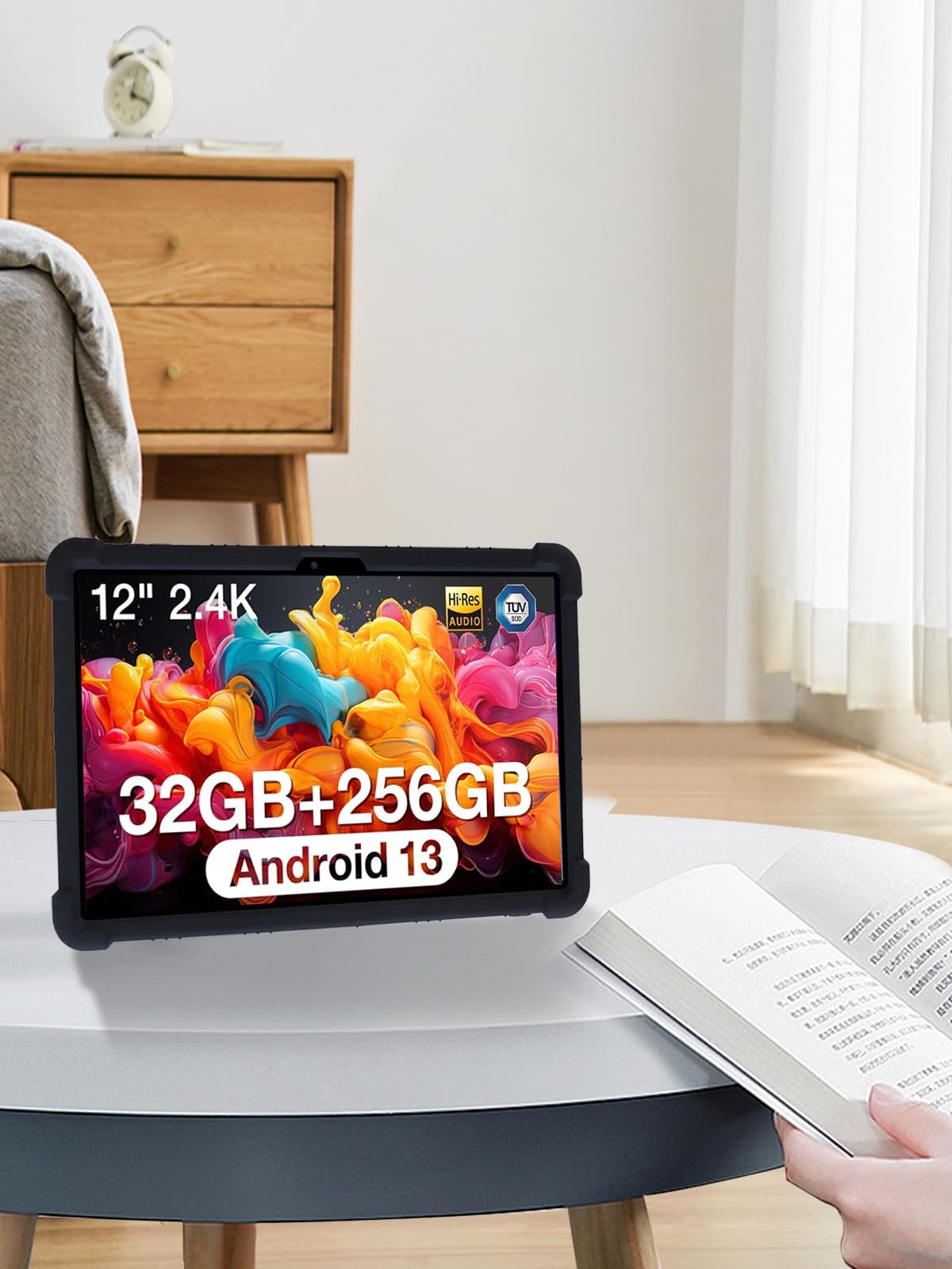 BOVUGAC - Funda para tablet DOOGEE T20 Ultra, de 12 pulgadas, silicona suave, soporte ajustable, a prueba de golpes, apta para niños, para tablet DOOGEE T20 Ultra, de 12 pulgadas (negro)