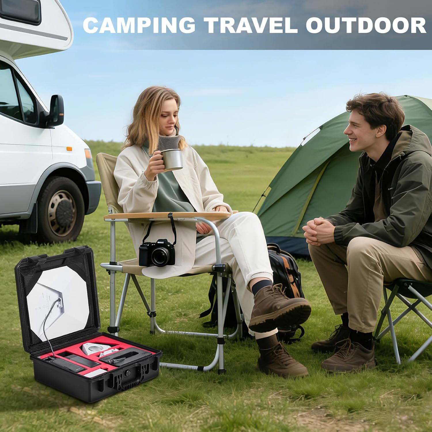 Starlink Mini Case,IP67 Waterproof Hard Carrying Case for Starlink Mini Accessories Supports In-Case Use Portable Storage Bag Ideal for Outdoor Travel and Camping