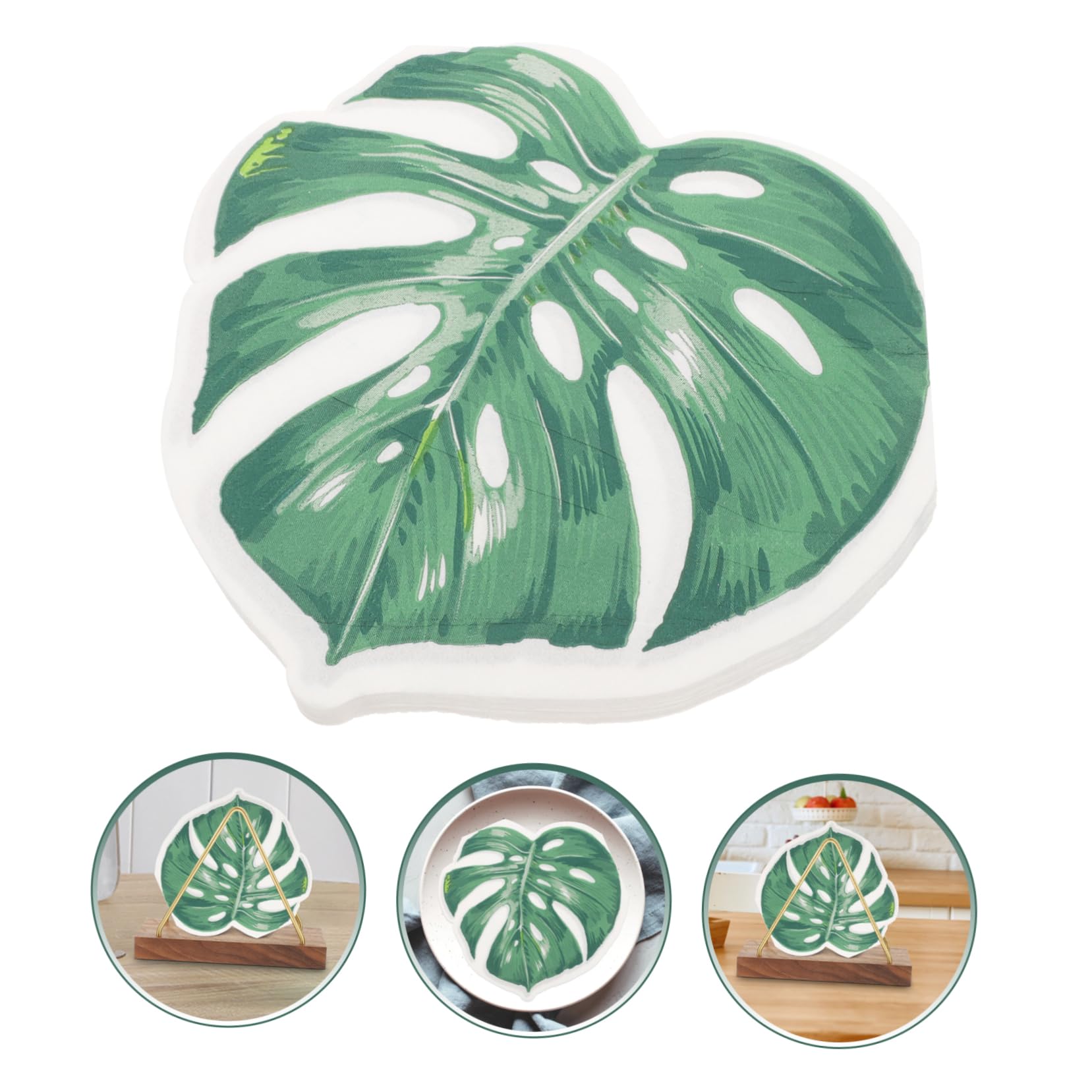 BESTYASH 5 Piezas 2 servilletas de papel para fiestas tropical decoración servilletas de mesa para el hogar para banquetes pulpa de madera virgen Green