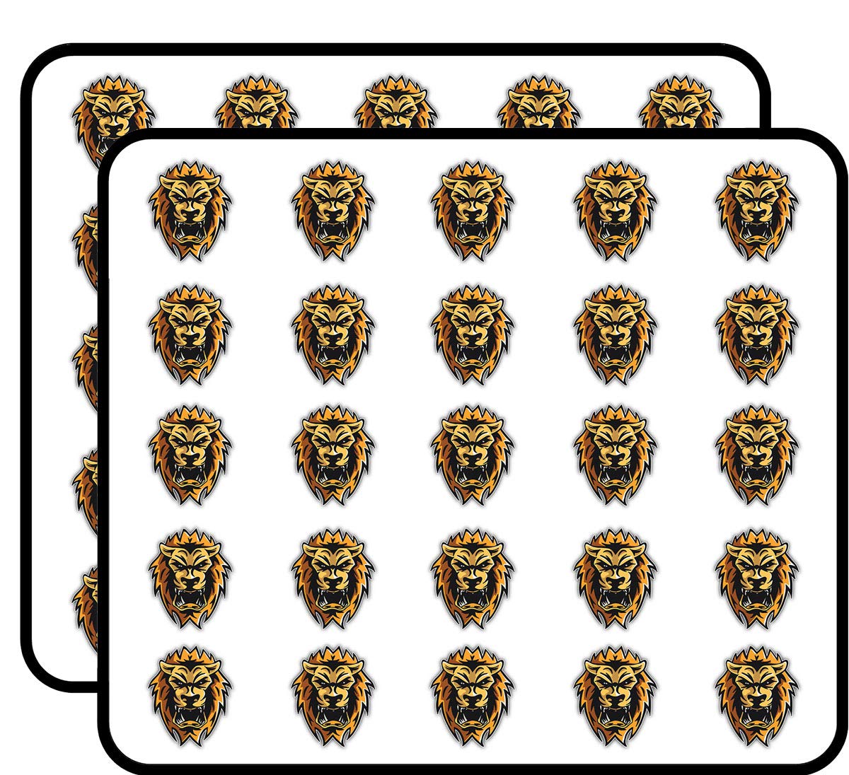 Lion Face Mascot Art Decorative Scrapbooking Sticker Waterproof Vinyl Stickers for Water Bottle, Laptop & Phone Case – 50 Pack