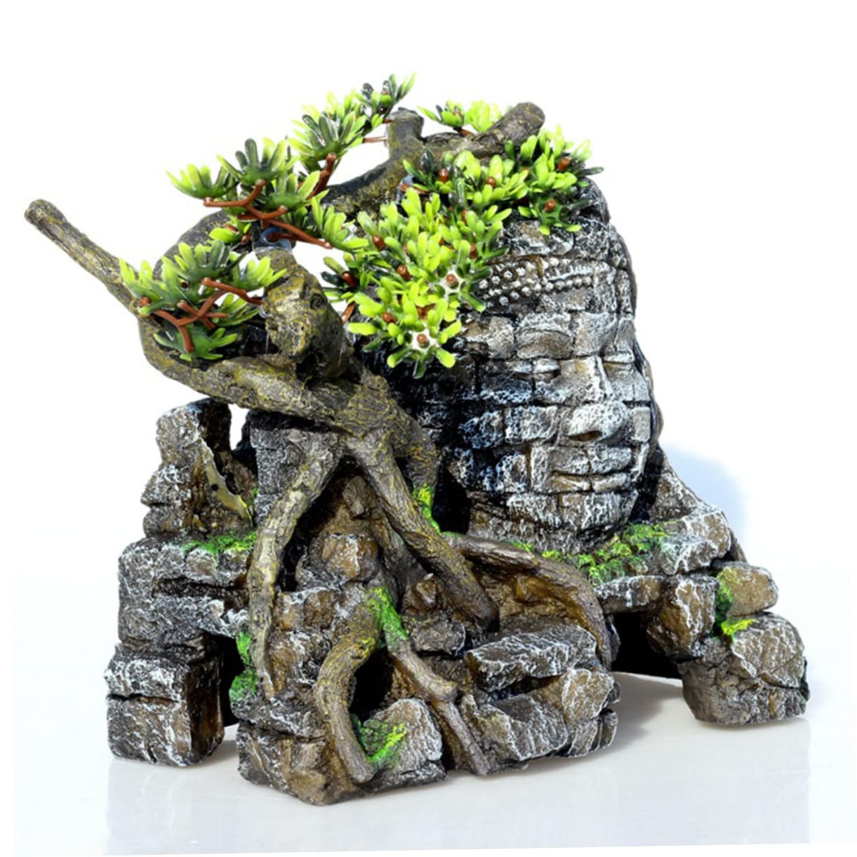 Kisangel Ornement De Décoration pour Aquarium Simulation De Bouddha avec Cachette De Et De Grotte pour Poissons Et Crevettes Accessoire Lifelike pour Réservoirs Eau Douce Et