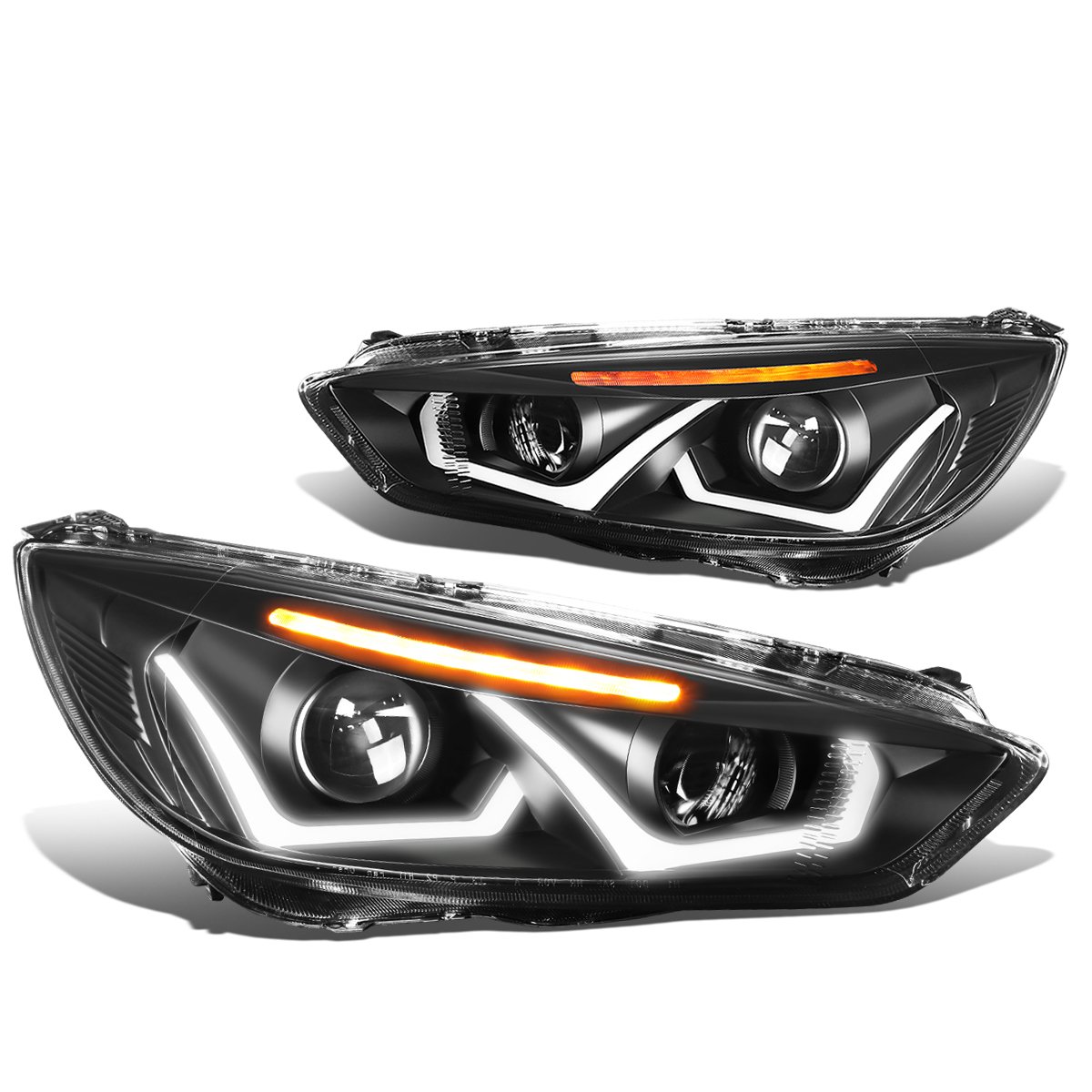 DNA MOTORING HL-HPL-LED-FF16-BK-AM Headlight Assembly (Driver And Passenger Side)