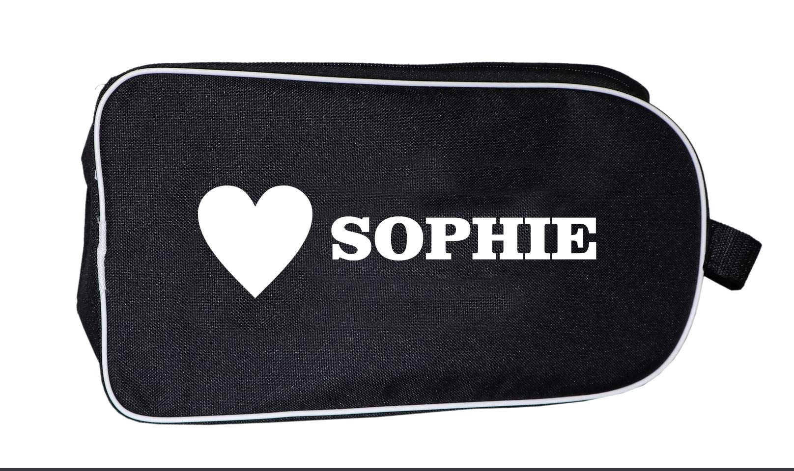 PROSTYLE SPORTS Personalised Football Boot Bag, Shoes bag (Black/White) (Heart)