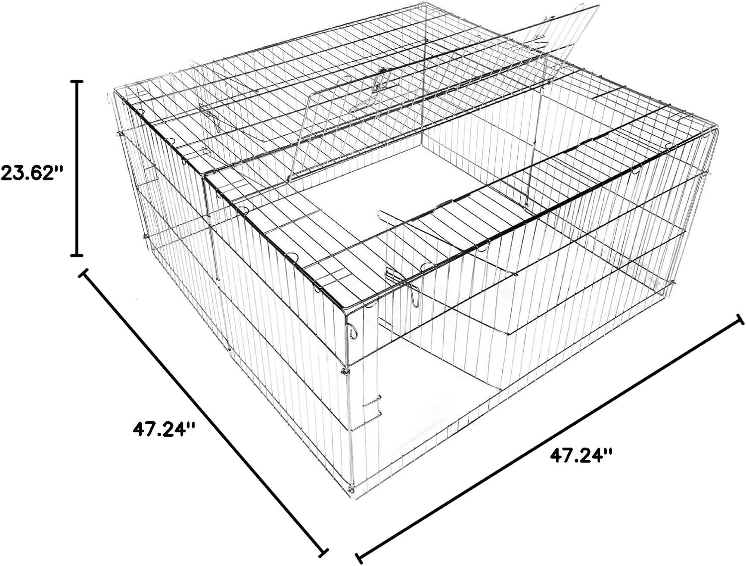 Walter Harrison Sandford - Square Small Animal/Chicken Run Cage, Enclosure for Rabbits, Hamsters, Guinea Pigs - 120x120x60cm