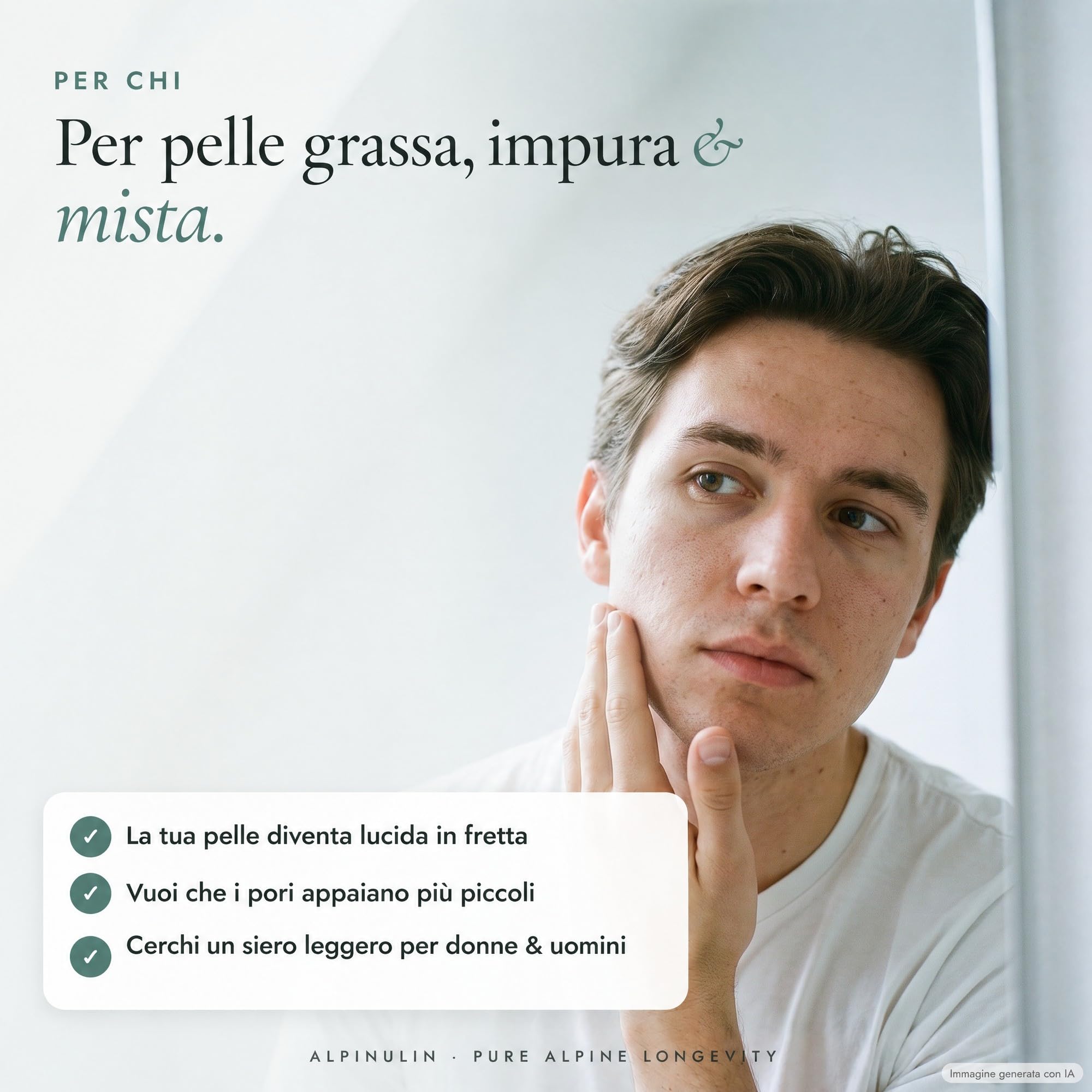 ALPINULIN Purifying Peak Niacinamide siero 20 ml vegano – siero per la cura della pelle impura con niacinamide, acido ialuronico, zinco PCA, estratto di rosa alpina ed estratto di stella alpina