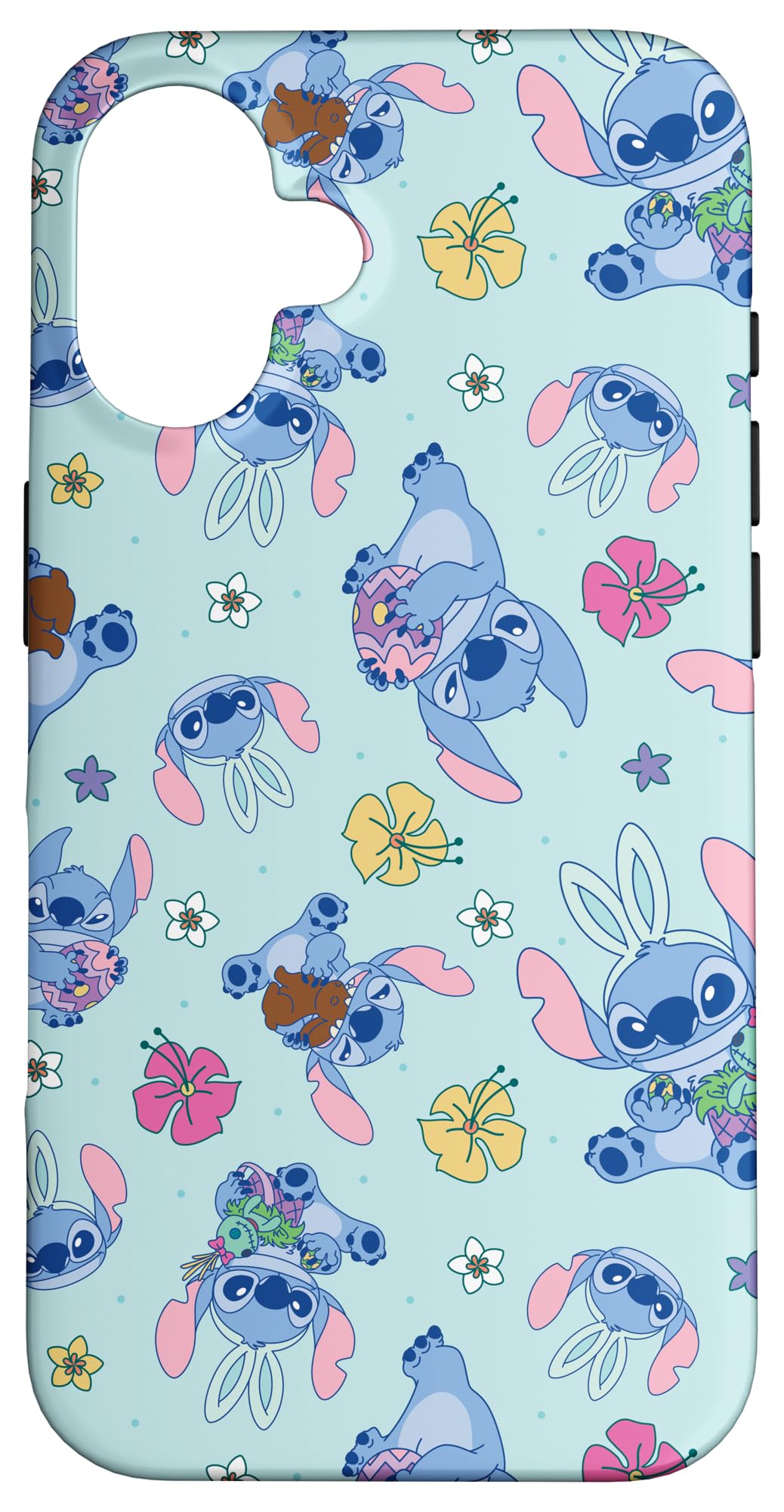 iPhone 16 Disney Lilo & Stitch Cute Blue Easter Pastel Stitch Pattern Case