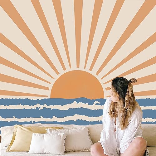 Miniatura 7 de Atrippy Tapiz de pared bohemio hippie para dormitorio, estético, bohemio retro de los años 70, tapices colgantes, póster de arte vintage indio con