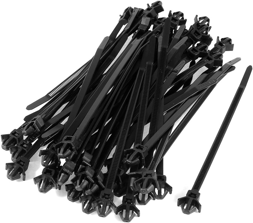 uxcell 142mm x 4.7mm Black Nylon Push Mount Cable Tie Car Install 50 Pcs Amazon.ca Automotive