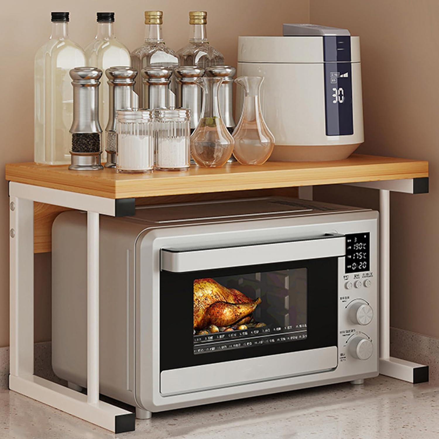 キッチンラック レンジラック レンジ台 カラー7 53cm 多機能 収納棚 家庭用 卓上 炊飯器スタンド レンジボード レンジ上ラッ