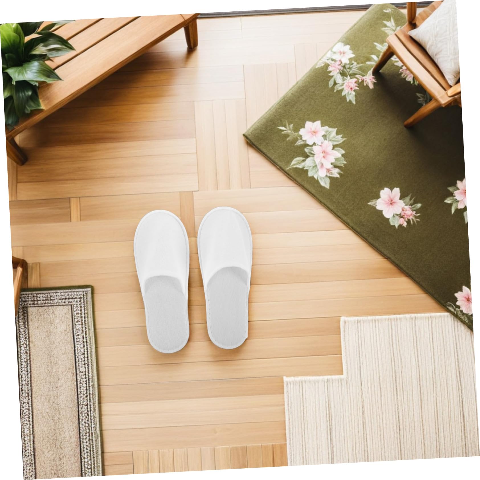 Healvian 28 Paare Einweg-hausschuhe mit Dicker Eva-sohle Rutschfest Weiß Unisex Spa Hotelslipper für Gäste für Reisen Wellness Hochzeit Badezimmer und Gastgewerbe