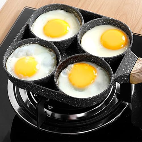 Miniatura 4 de Yarlung Sartén de huevo frito de 4 tazas sartén antiadherente para huevos escalfados sartén para crepes con revestimiento de piedra Maifan para