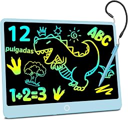 12 Pulgadas Edición Mejorada Tableta de Escritura LCD, Electight Tablero de Dibujo Electrónico Color para Niños con Borrable y Bloqueo, Reutilizable para Hogar, Escuela, Oficina (Azul)