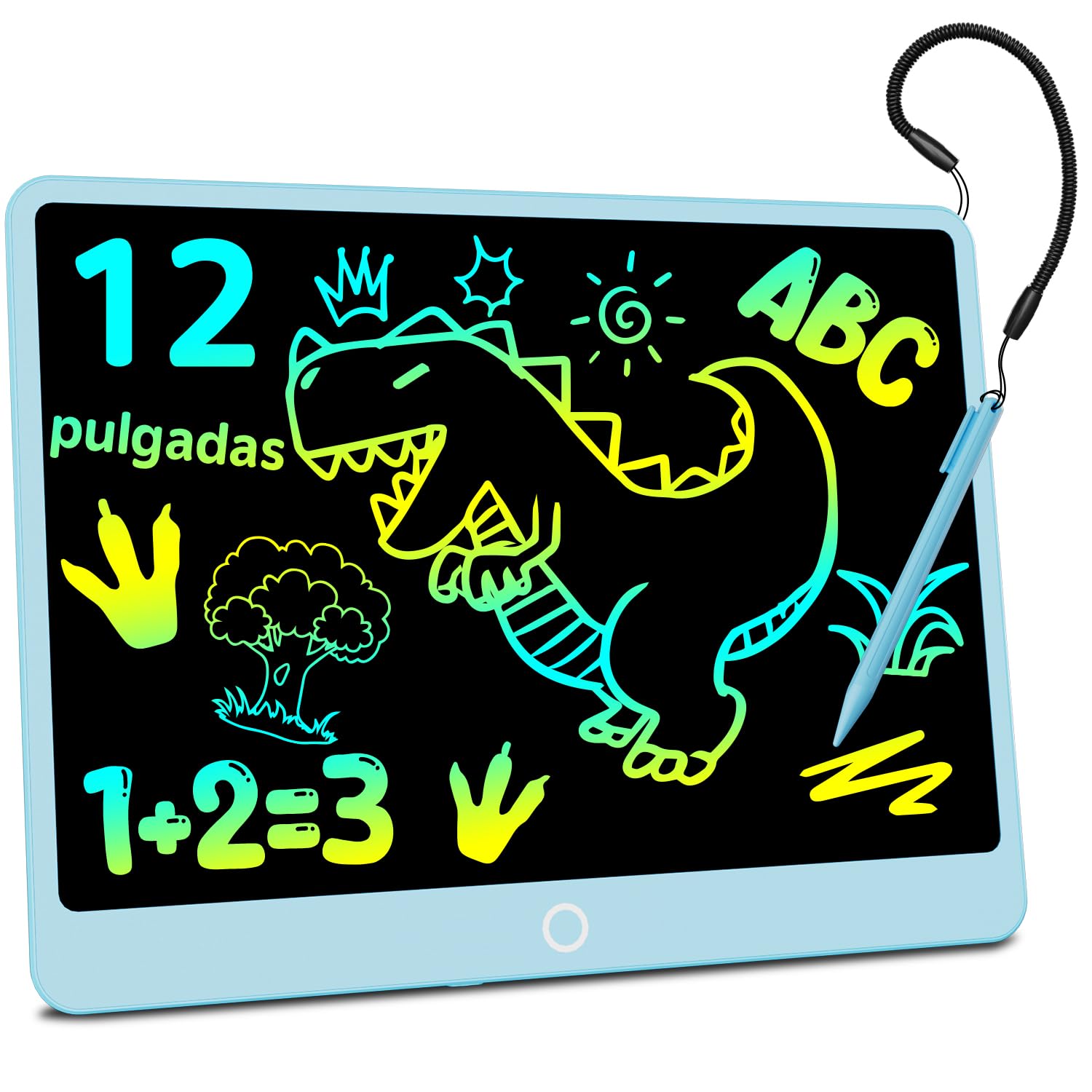 12 Pulgadas Edición Mejorada Tableta de Escritura LCD, Electight Tablero de Dibujo Electrónico Color para Niños con Borrable y Bloqueo, Reutilizable para Hogar, Escuela, Oficina (Azul) - 2