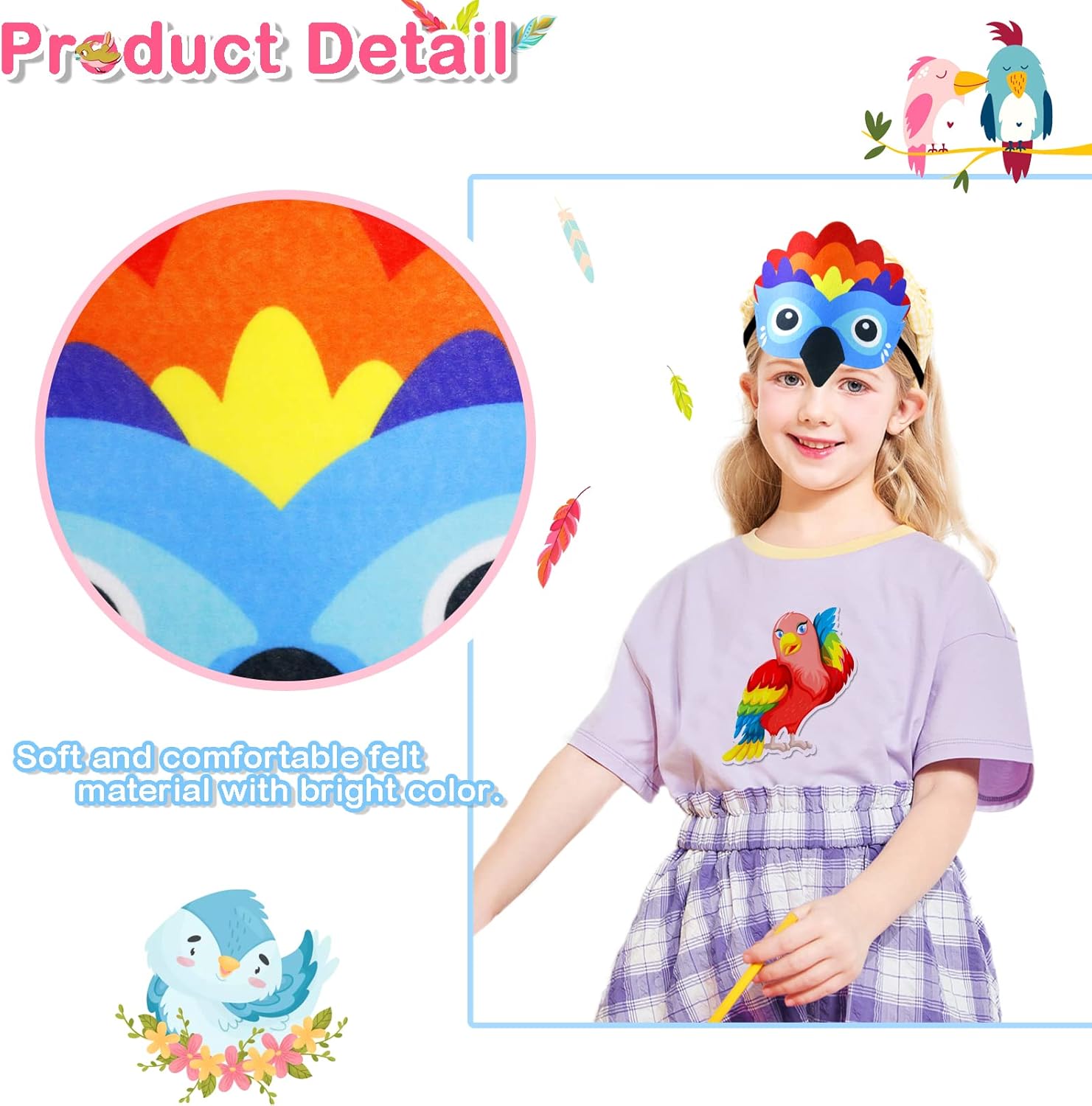 Miniatura 7 de IROLEHOME Disfraces de loro-águila-alas de pájaro para niños pequeños, diademas para niños y niñas, disfraz de fiesta para jugar, juguetes