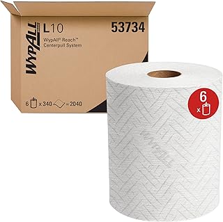WypAll® Reach™ Towel System Towels (53734), Center-Pull Roll Towel for WypAll® Reach™ Dispenser 53688, 340 Sheets/Roll, 6 Rolls/Case, 2,040 Sheets/Case