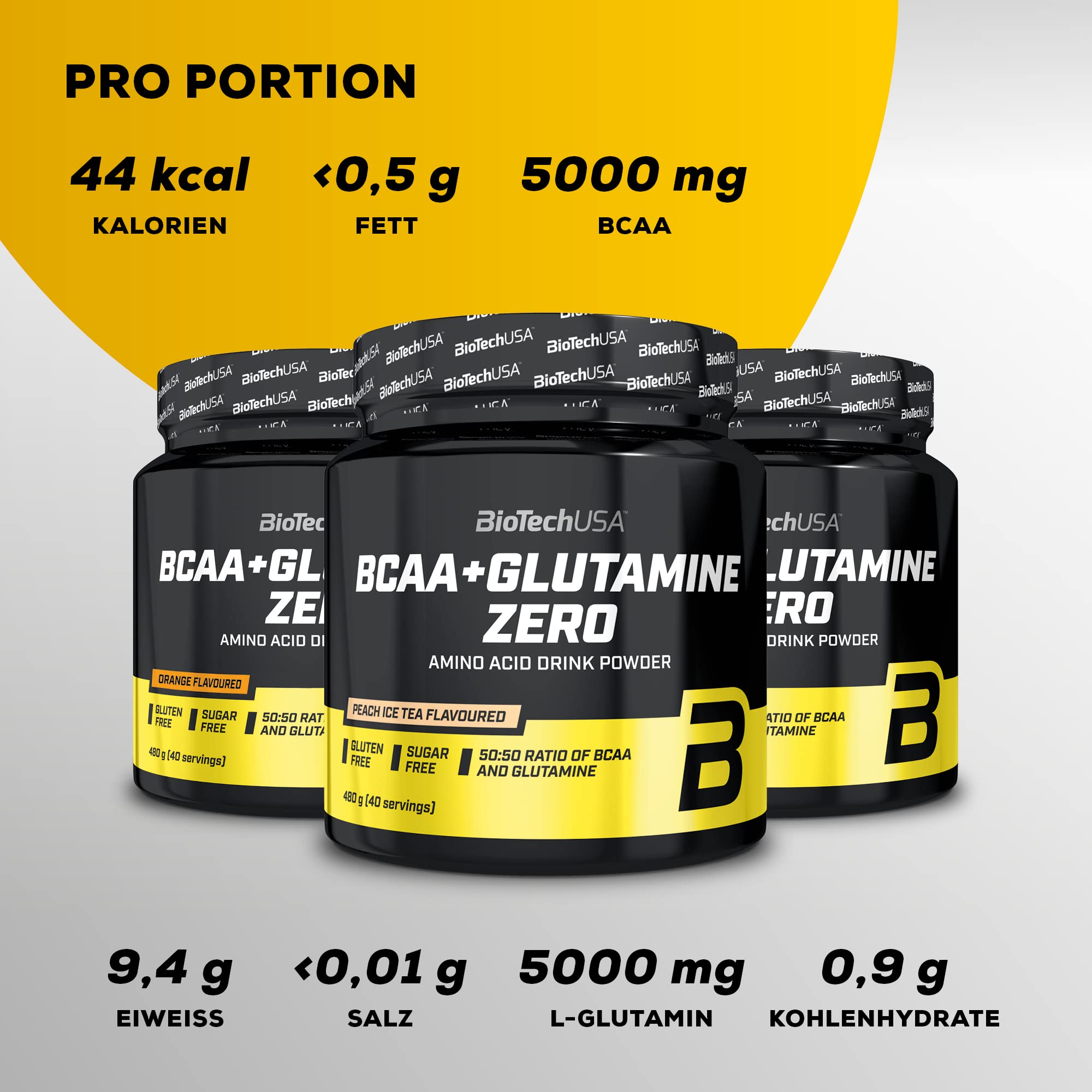 BioTechUSA BCAA+Glutamine Zero | BCAA mit L-Glutamin im Verhältnis 1:1