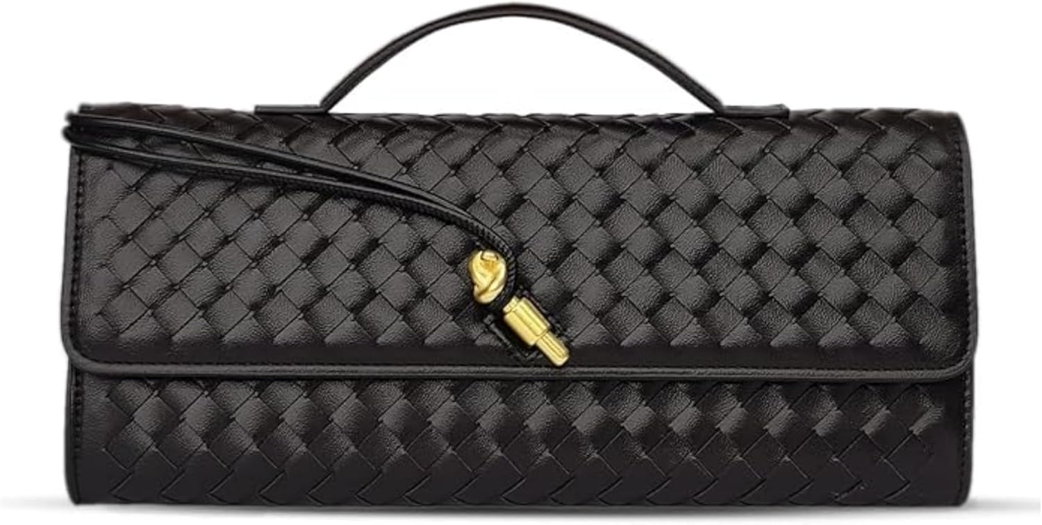 Evening Clutch Purses for Women Formal Handmade Woven Shoulder Handbag Fashion Crossbody Bags for Women