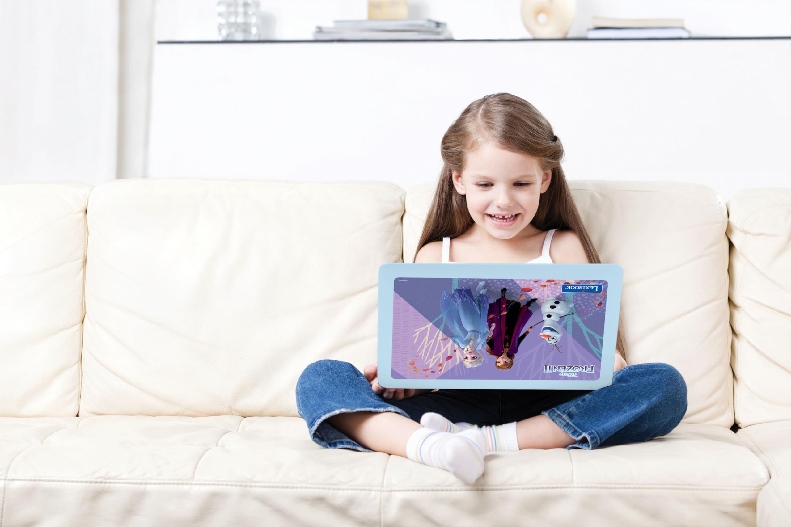 Lexibook La Frozen - Computer Portatile educativo bilingue Inglese/Francese, Giocattolo per Bambini con 130 attività di apprendimento, Giochi e Musica, Blu e Viola, JC798FZi1LXB