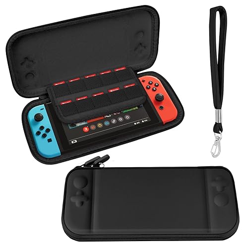 Simfree Nintendo Switch portable case,Black nintendo switch case compatible with Nintendo SwitchSwitch OLED,fortnite switch bag,Carry Case for
