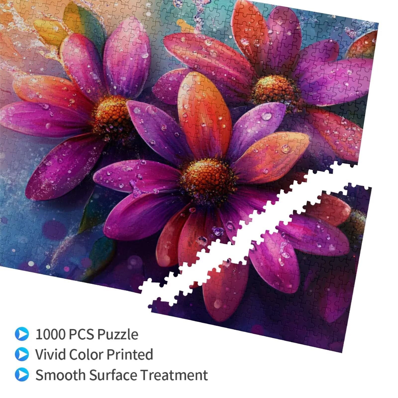 Puzzle 2000 Teile, Puzzle Erwachsene, Holzpuzzle Blume Impossible Jigsaw, Clevere Rätsel, HD Farbe Jigsaw mit Geschenkbox Verpackung for Aesthetic Room Decor, Geschenke für Frauen Rot 100x70cm p-1905