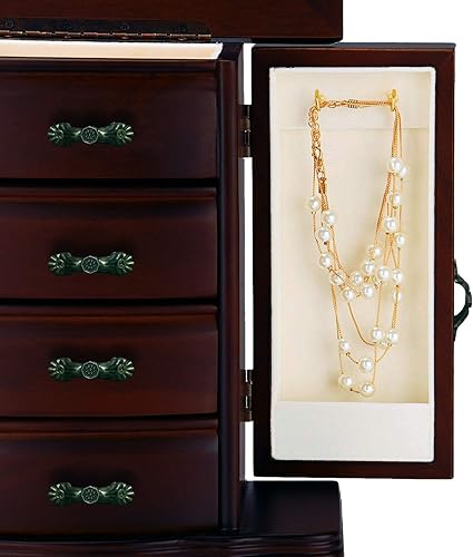 Miniatura 2 de URFORESTIC Joyero de madera maciza, estuchealmacenamiento (marrón oscuro)