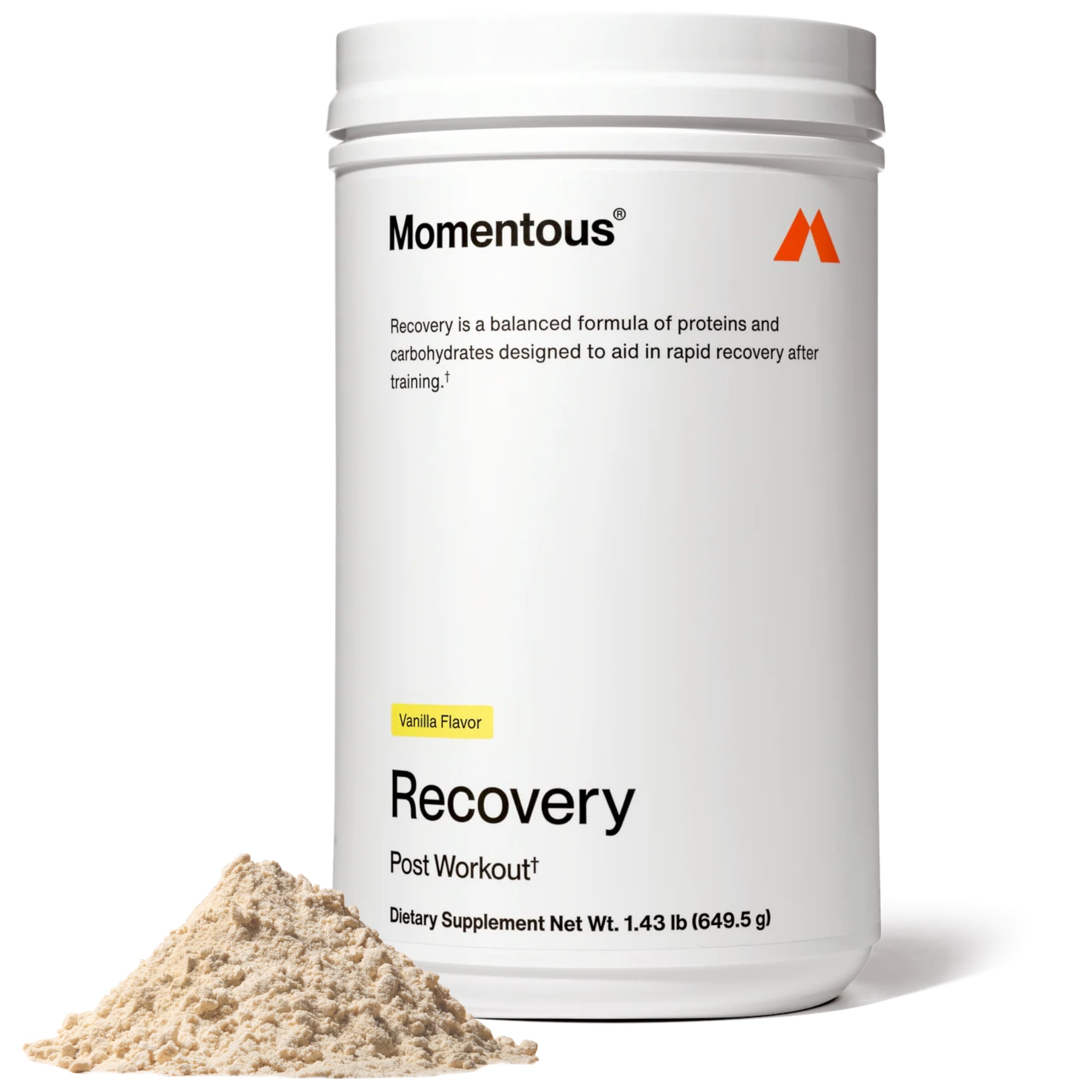 Momentous Recovery Grass-Fed Whey Protein Powder - 20 g Post-Workout Whey Isolate Protein - NSF Certified for Sport - Gluten-Free - 15 Servings - Vanilla - Package May Vary