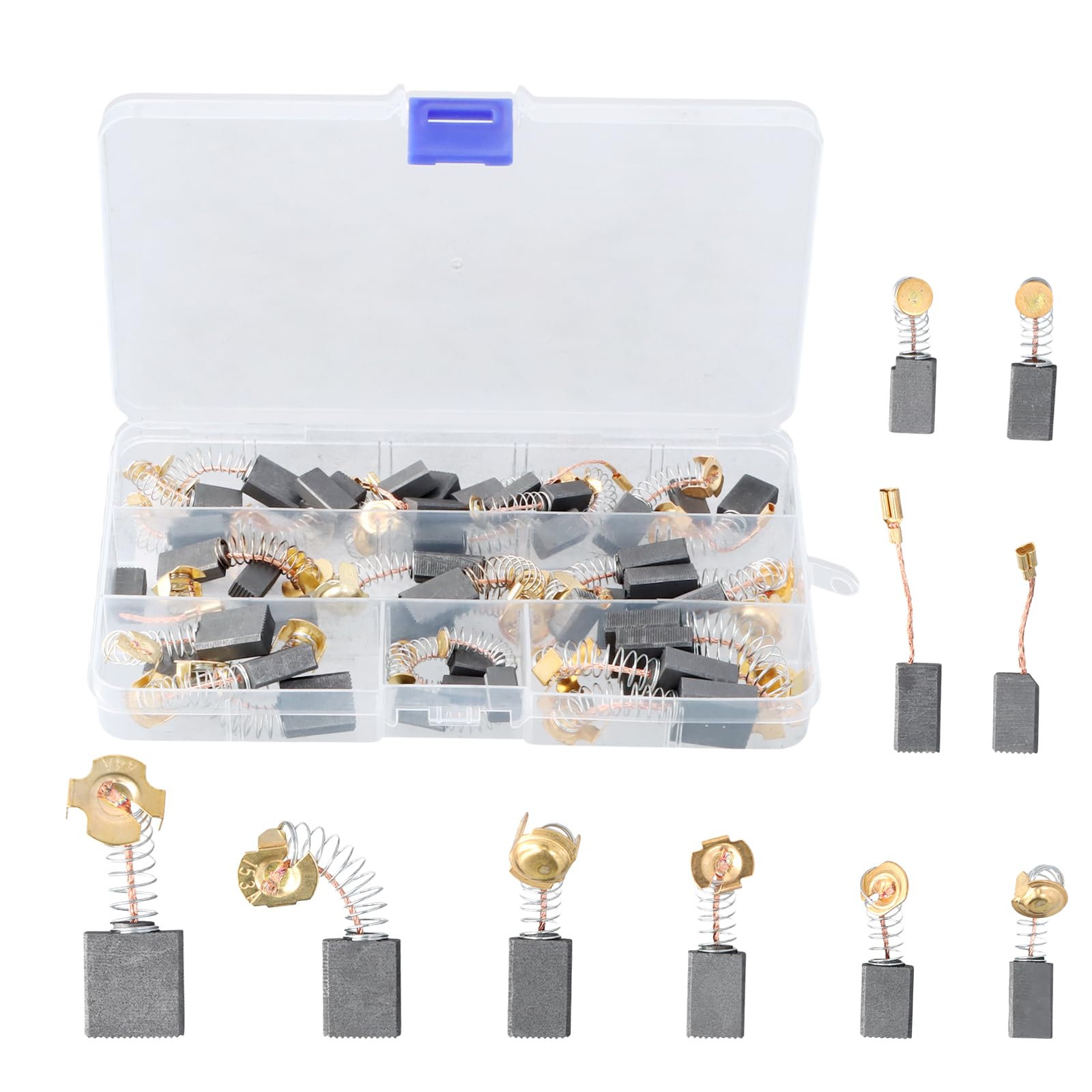 40PCS Spazzole di Carbone di Ricambio, 10 Dimensioni Carboncini Motore Elettrico per Utensili Elettrici, Seghe da Banco, Martelli Elettrici, Smerigliatrici Angolari, Seghe Circolari