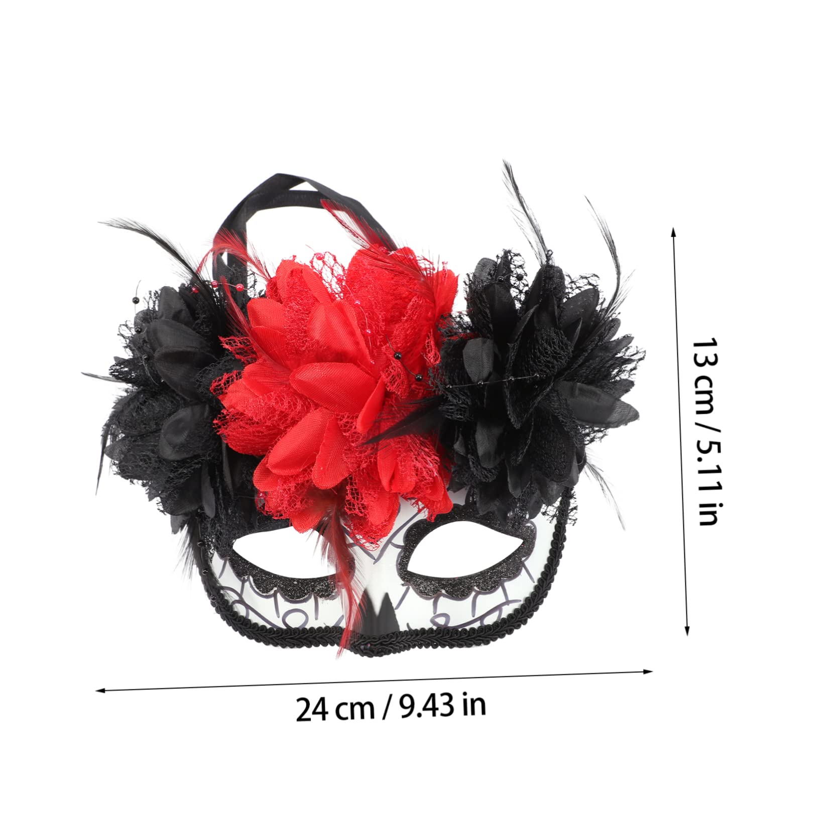 WOFASHPURET Day Dead Mask Floral Design Lightweight Cosplay Accessory for Halloween Masquerade and Day Dead Celebrations for Parties and Special Occasions