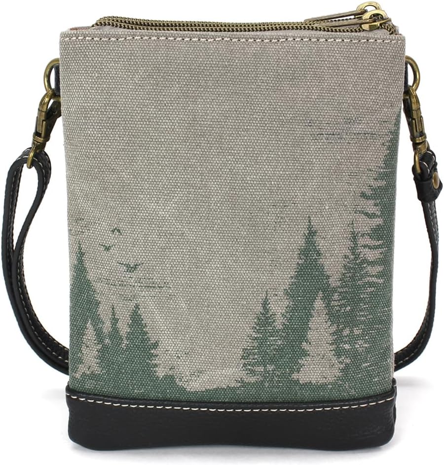 CHALA Double Pocket Xbody Women RFID Protected Canvas Crossody Purse with Adjustable Strap | Double Pocket, Xbody, RFID Protected, Adjustable Strap - Image 2