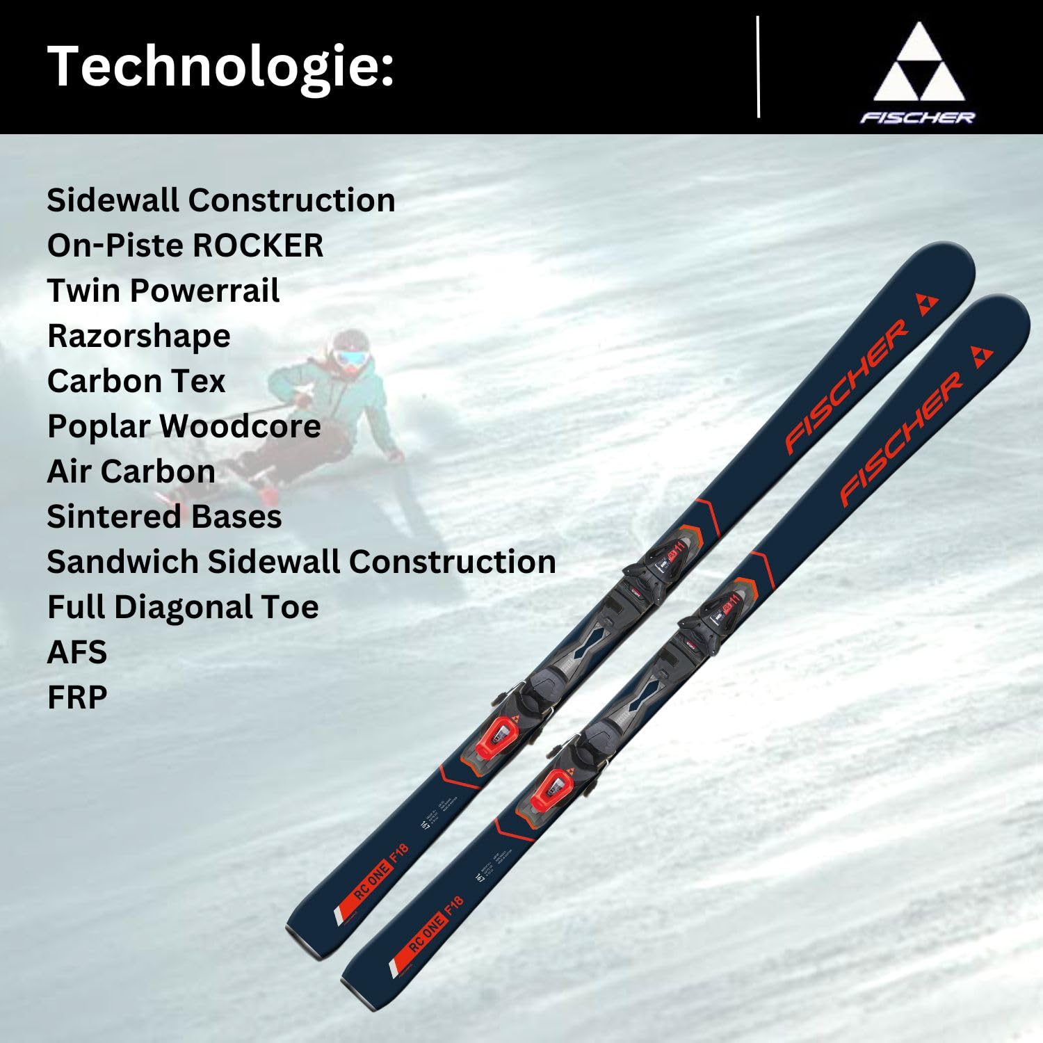Ski Alpinski Carvingski On-Piste-Rocker - Fischer RC One F18 TPR - inkl. Bindung RS11 PR Z3-11 - Modell 2024 - All Mountain Ski - geeignet für Fortgeschrittene Fahrer