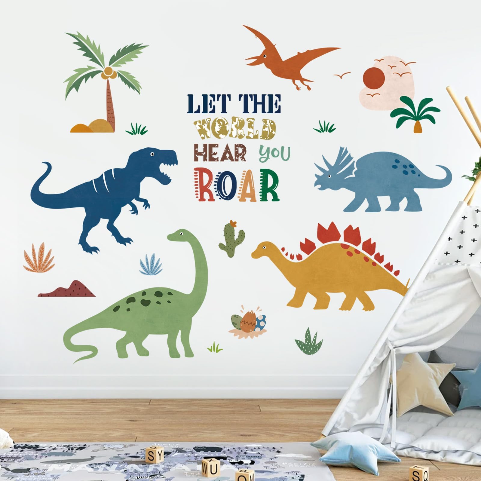Sunny Decals Dinosaur Wall Decal Set of 5 Removable