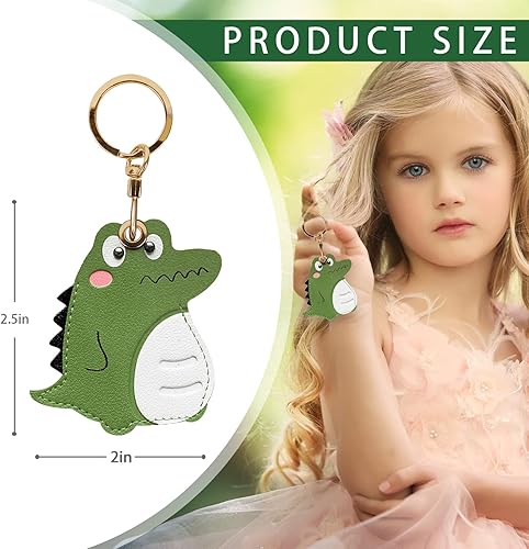 Miniatura 95 de Funda de cuero compatible con Apple AirTag, rastreador de llavero GPS Airtag con llavero, cubierta protectora antiarañazos para AirTag