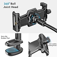 Vista 4 de KDD Gooseneck Tablet Stand, 360° Adjustable Phone & iPad Holder for Bed and Desk, Flexible Arm Mount Clip for Video Recording, Bedside & Headboard