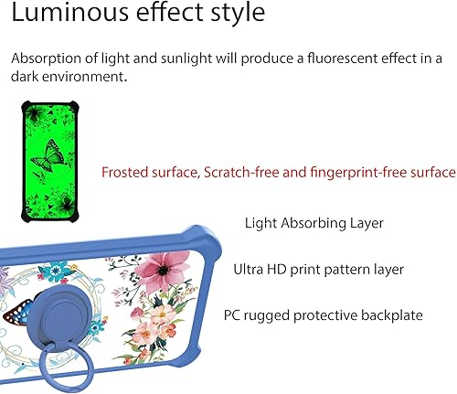 Miniatura 3 de jioeuinly ATT Calypso 3 - Funda compatible con ATT Calypso 3, Cricket Debut Smart 2022 PC duro + silicona suave soporte de anillo de metal 360