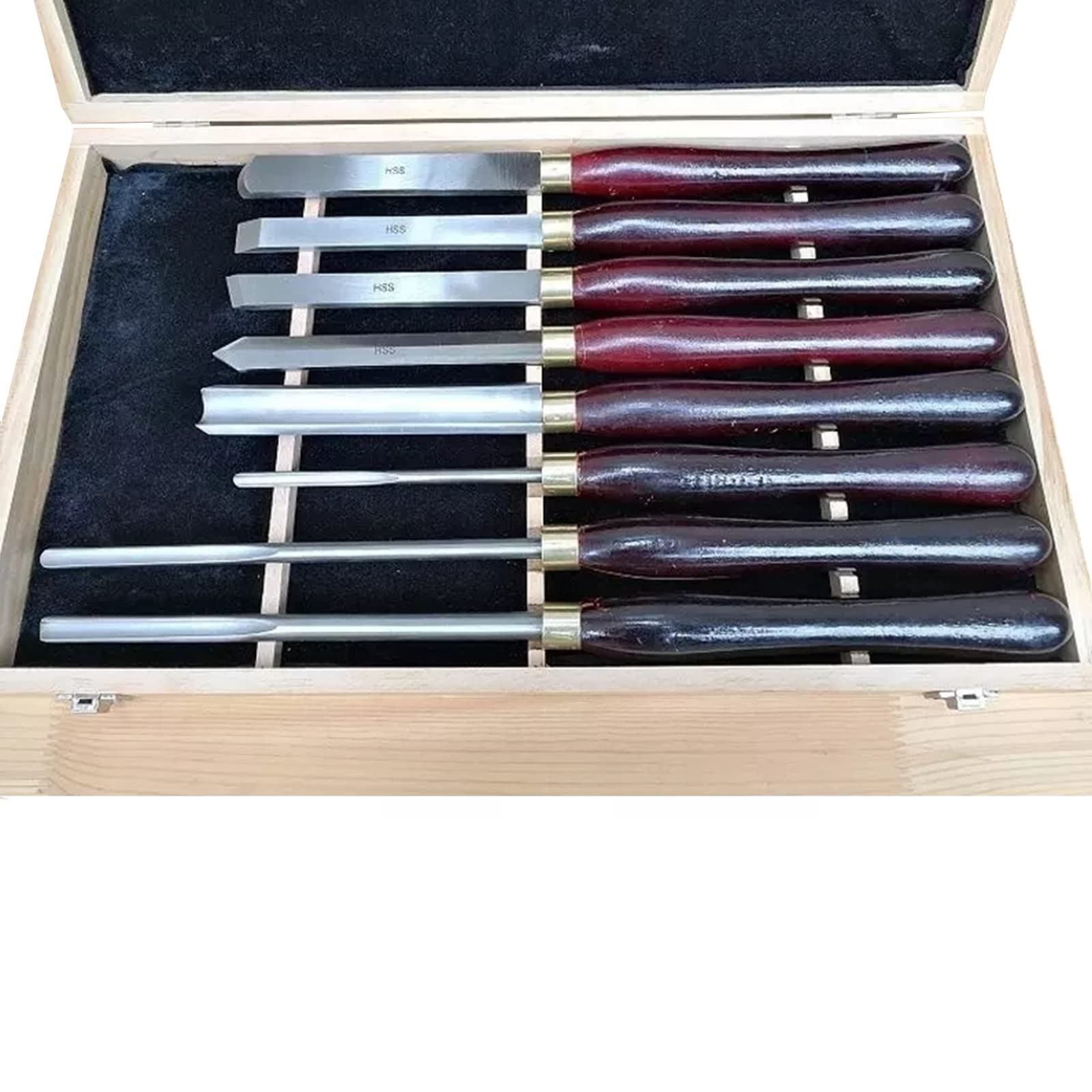 Herramientas de torneado de madera, juego de cinceles, herramientas de torneado de madera de carburo, cincel de torno, juego de herramientas de 8 piezas con estuche de almacenamiento, casquillos de