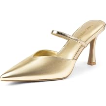 Women's Pointed Toe Mules Heels Ankle Strap Stiletto Closed Pumps Wedding Party Bridal Prom Office Sandals