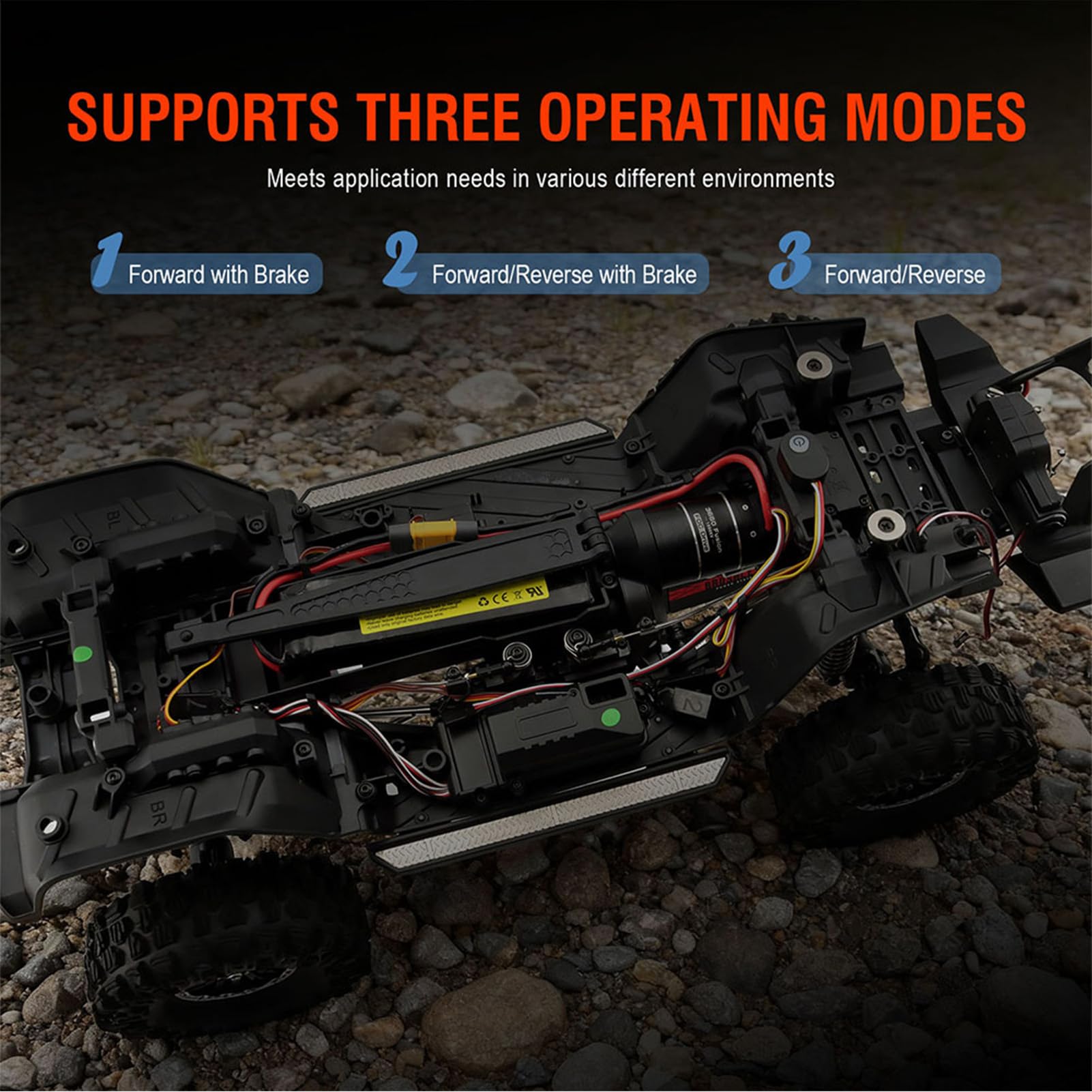 Asixxsix Bezszczotkowy Silnik ESC Combo 3660 1800KV, Silnik i ESC 40A 2w1 System Napędu FOC z ochroną przeciwdeszczową i przeciwkurzową, dla 1/10 RC Crawler Rock Crawling