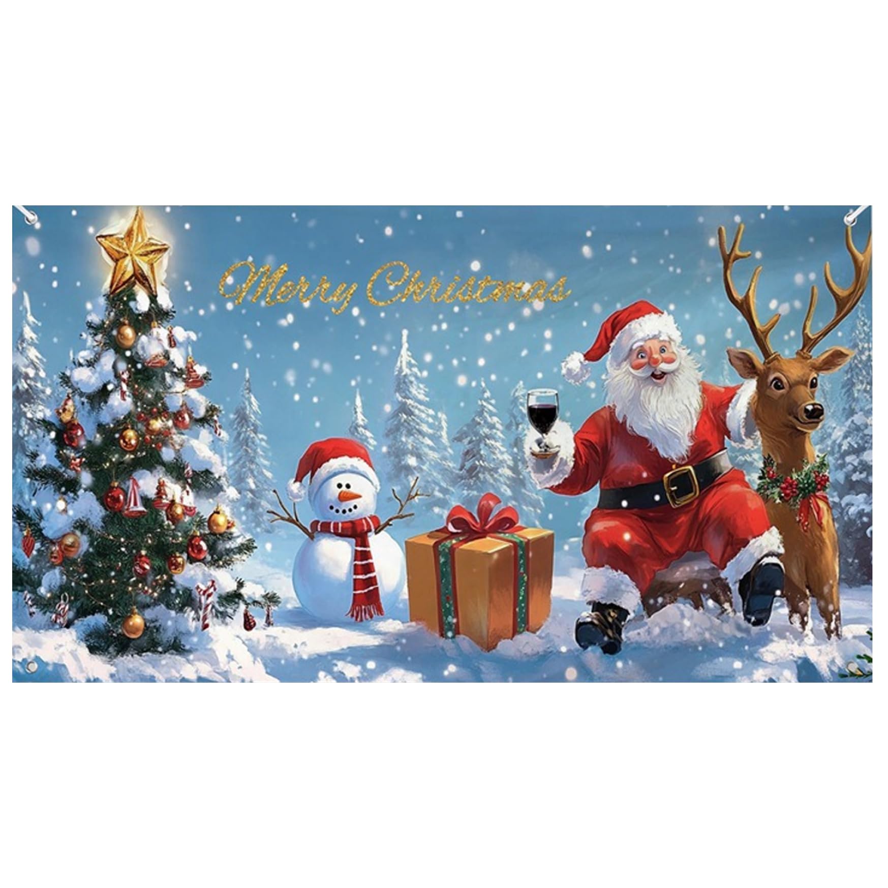 Bannière pour porte de garage de Noël pour illuminer votre décoration extérieure de maison