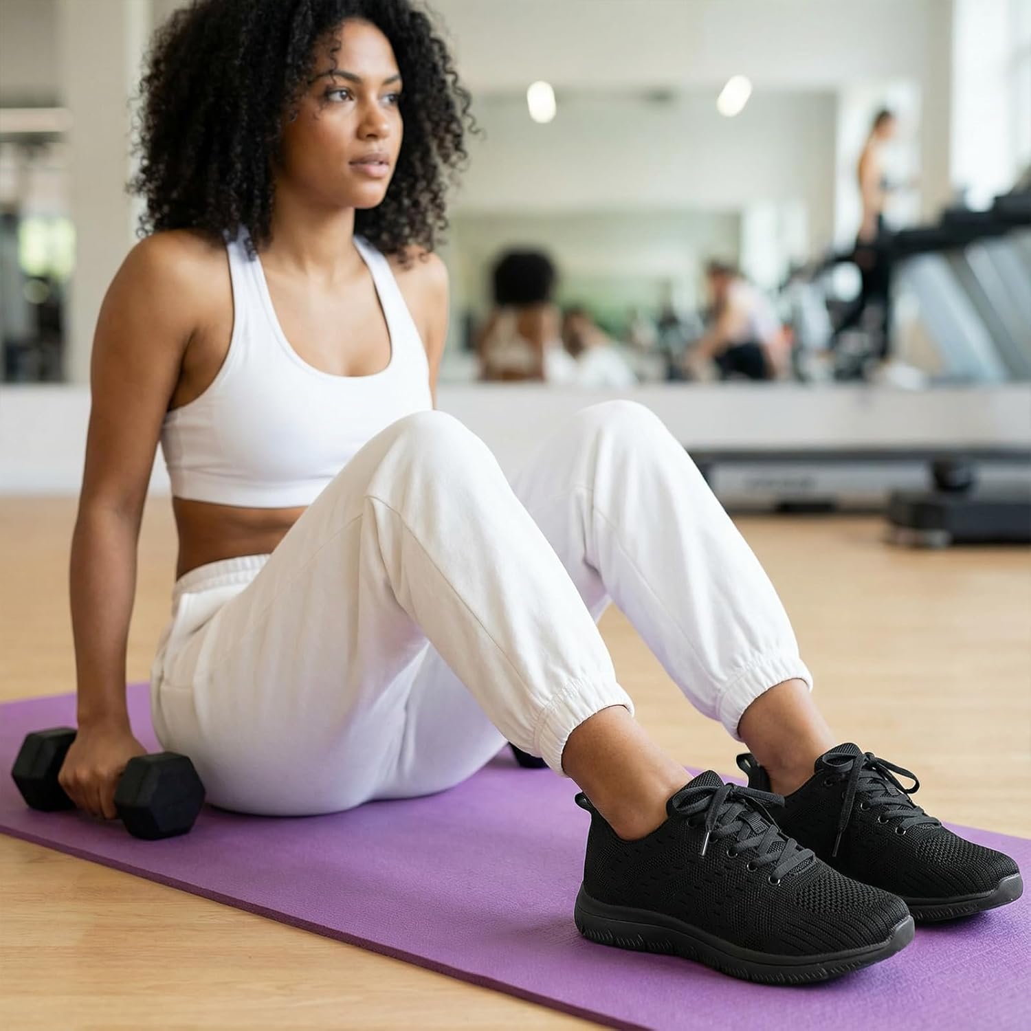 STQ Tennis Shoes Womens Sneakers Breathable Mesh Walking Shoes Arch Support Orthopedic Athletic Workout Gym Running Shoe for Travel Jogging Sports Cross Training - Image 2