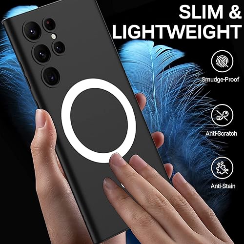 Miniatura 6 de Miimall Funda delgada para Samsung Galaxy S23 Ultra, compatible con carga MagSafe, funda protectora de TPU suave a prueba de golpes con protector de