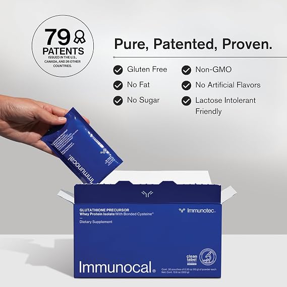 Immunocal Glutathione Precursor Supports Natural Glutathione Production Immune & Antioxidant Support, Cellular Health Sugar-Free, Lactose-Free 30 Servings