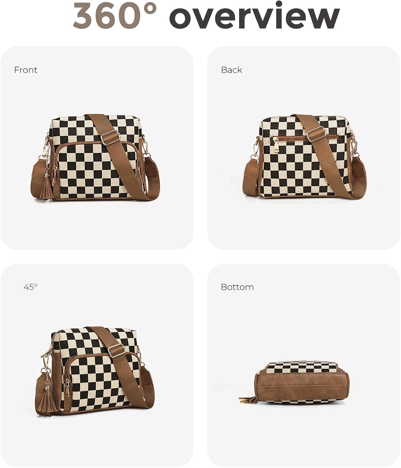 スリングバッグ クロスボディ バッグ 女性用 格子縞 ファニーパック チェストバッグ 仕事 ショッピング