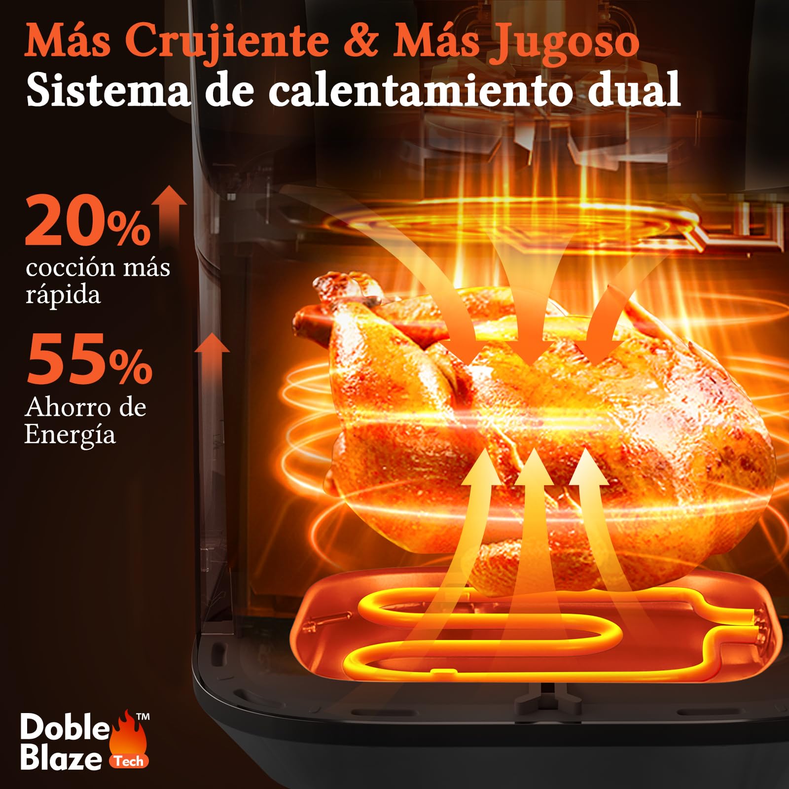 Taylor Swoden Freidora de Aire 8L XXL, Air Fryer con Doble Resistencia Arriba y Abajo, Ventana de Visualización, 2000W, Interior Metálico, 10 Programas, Pantalla Táctil, Freidora sin Aceite