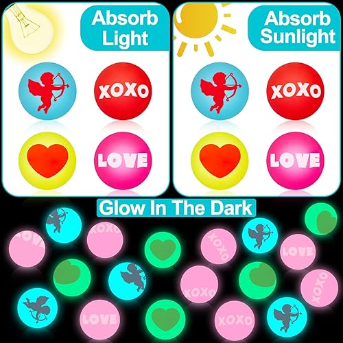 Miniatura 2 de AMENON Paquete de 28 bolas hinchables que brillan en la oscuridad, bolas de alivio del estrés, juguete sensorial para niños, adolescentes, San