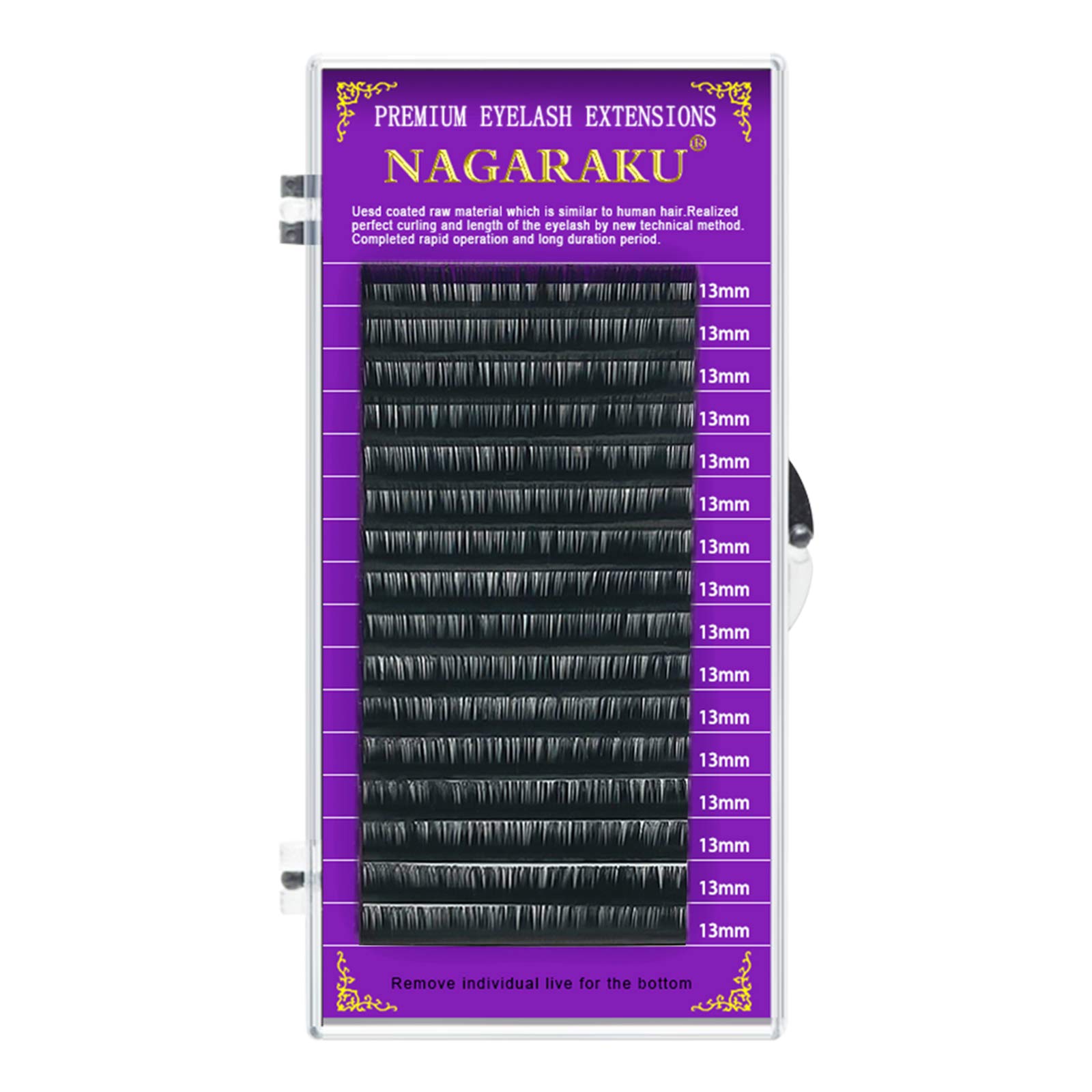 NAGARAKUMink Synthetic False Eyelash Extensions, Individual Single (0.15 D 13mm)