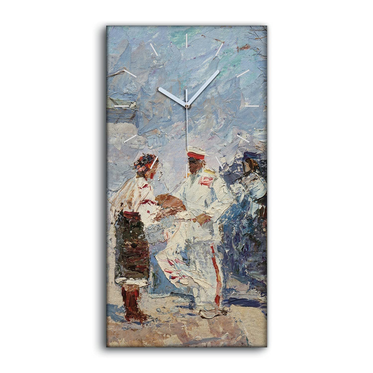 Décoration Art Mural Horloge sur Toile Salon et Chambre Art de l'armée Moderne 30x60cm