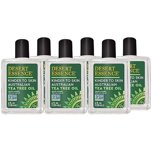 Desert Essence Kinder to Skin - Paquete de 6 unidades de 4 onzas líquidas - Sin gluten - Vegano - Sin crueldad animal - Solución de aceite de árbol