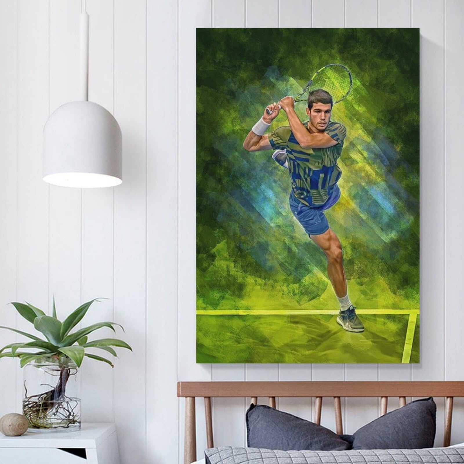 Toile Murale Carlos Alcaraz 40x60 Cm - Impression Tennis Sur Toile Haute Qualité Pour Fans De Tennis & Décoration Sportive