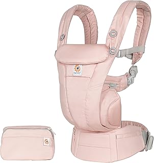 Ergobaby Omni Dream Babytrage für Neugeborene ab Geburt bis 20kg, 4 Positionen SoftTouch Cotton Ergonomische Babybauchtrage Rückentrage Baby-Tragetasche, Pink Quartz